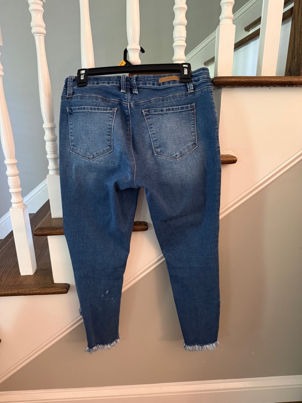 Royalty For Me Dark Blue Frayed Ankle Skinny Jeans - Picture 4 of 4